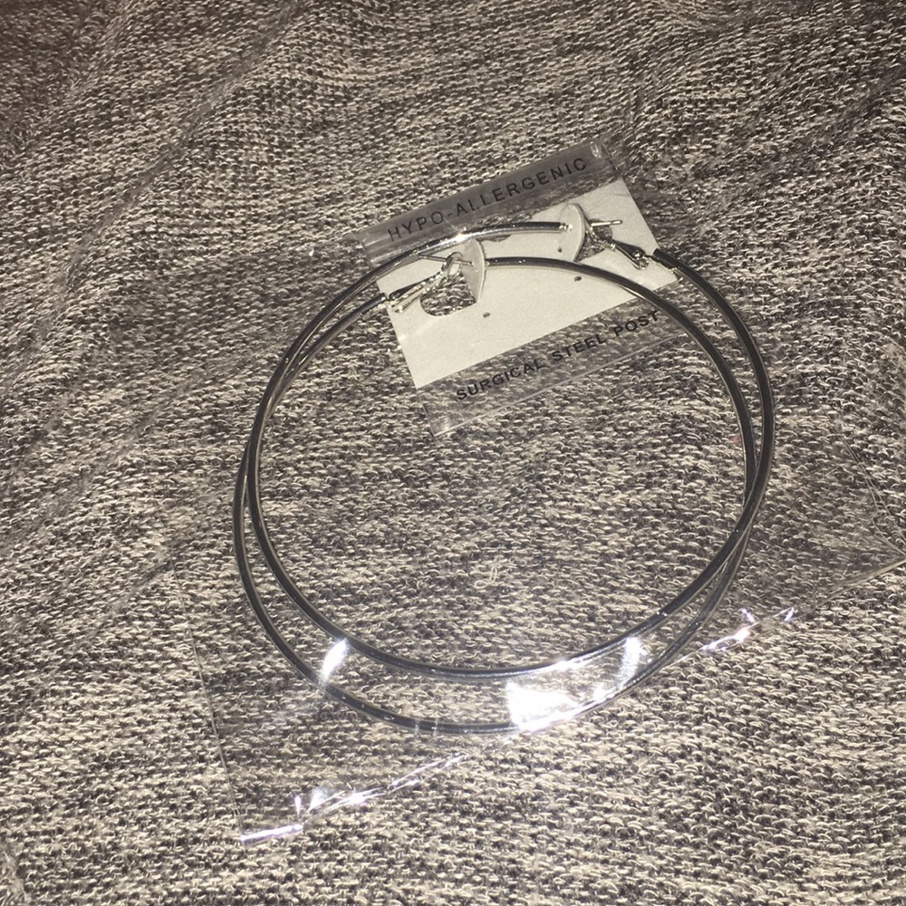 Silver hoops.